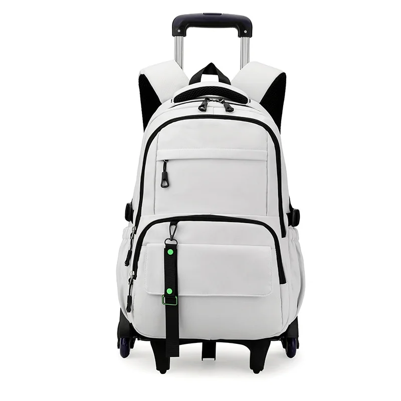 Guangzhou Fuliya Industry Co.,Ltd C-81022 Detachable trolley backpack, large capacity, waterproof fabric, 6-wheel stair-climbing, dual zipper, and adjustable straps - trolley or backpack carry for students and travel.
