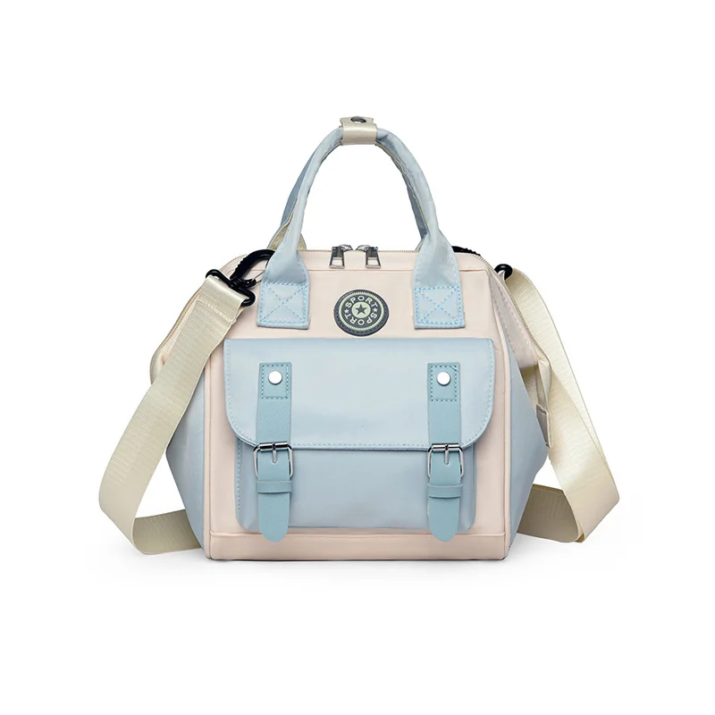 Guangzhou Fuliya Industry Co.,Ltd C-81028 Waterproof diaper bag, large capacity with multi-layer storage, separate bottle compartments, double zipper, detachable strap, and stroller straps - hand, shoulder, or backpack carry for baby outings and travel.