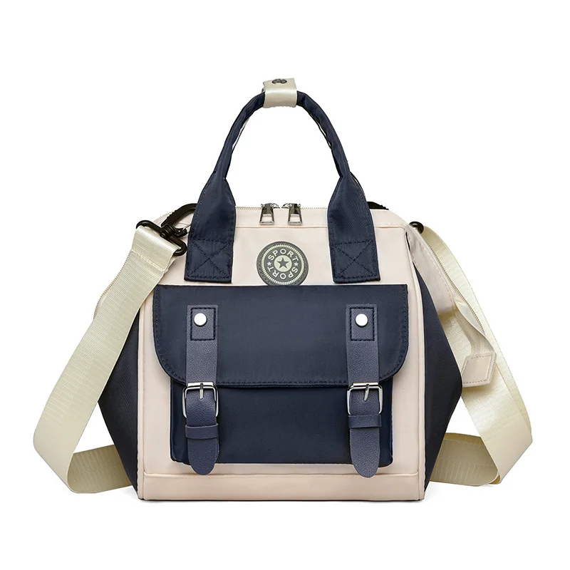 Guangzhou Fuliya Industry Co.,Ltd C-81028 Waterproof diaper bag, large capacity with multi-layer storage, separate bottle compartments, double zipper, detachable strap, and stroller straps - hand, shoulder, or backpack carry for baby outings and travel.