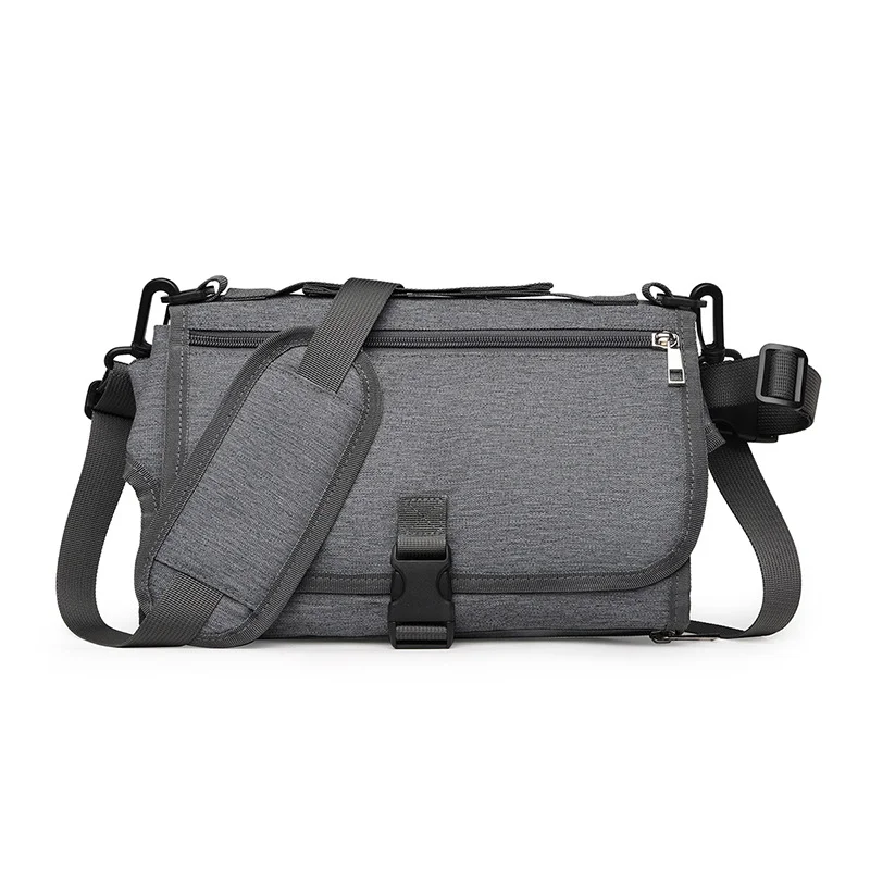 Guangzhou Fuliya Industry Co.,Ltd C-81029 Portable baby changing pad bag, multi-functional foldable design, changing mat, storage pockets, tissue dispenser, zipper pocket, and handle - attaches to stroller or car for easy travel.