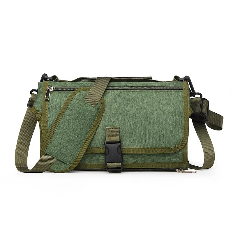Guangzhou Fuliya Industry Co.,Ltd C-81029 Portable baby changing pad bag, multi-functional foldable design, changing mat, storage pockets, tissue dispenser, zipper pocket, and handle - attaches to stroller or car for easy travel.