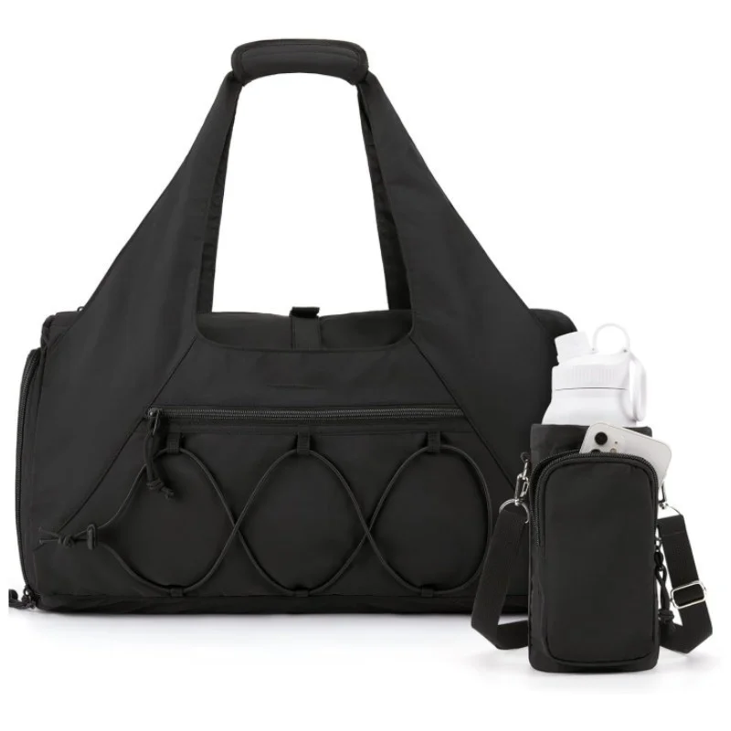 Guangzhou Fuliya Industry Co.,Ltd C-81031 Women's gym travel bag, lightweight and large capacity, ventilated shoe compartment, side mesh pocket, bottle pocket, wet/dry pocket, and adjustable strap - hand or crossbody carry for gym, travel, and daily use.