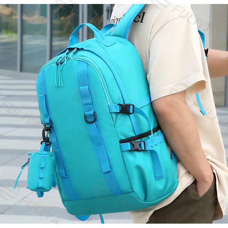 Guangzhou Fuliya Industry Co.,Ltd C-81038 Large-capacity outdoor backpack, water-resistant, laptop compartment, side pocket, double zipper, adjustable strap, and breathable back panel - for business, travel, and hiking.