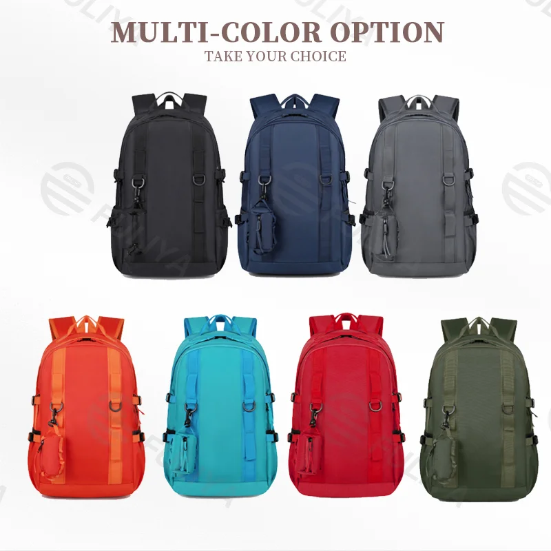 Guangzhou Fuliya Industry Co.,Ltd C-81038 Large-capacity outdoor backpack, water-resistant, laptop compartment, side pocket, double zipper, adjustable strap, and breathable back panel - for business, travel, and hiking.
