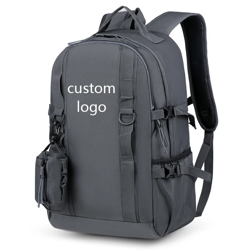 Guangzhou Fuliya Industry Co.,Ltd C-81038 Large-capacity outdoor backpack, water-resistant, laptop compartment, side pocket, double zipper, adjustable strap, and breathable back panel - for business, travel, and hiking.