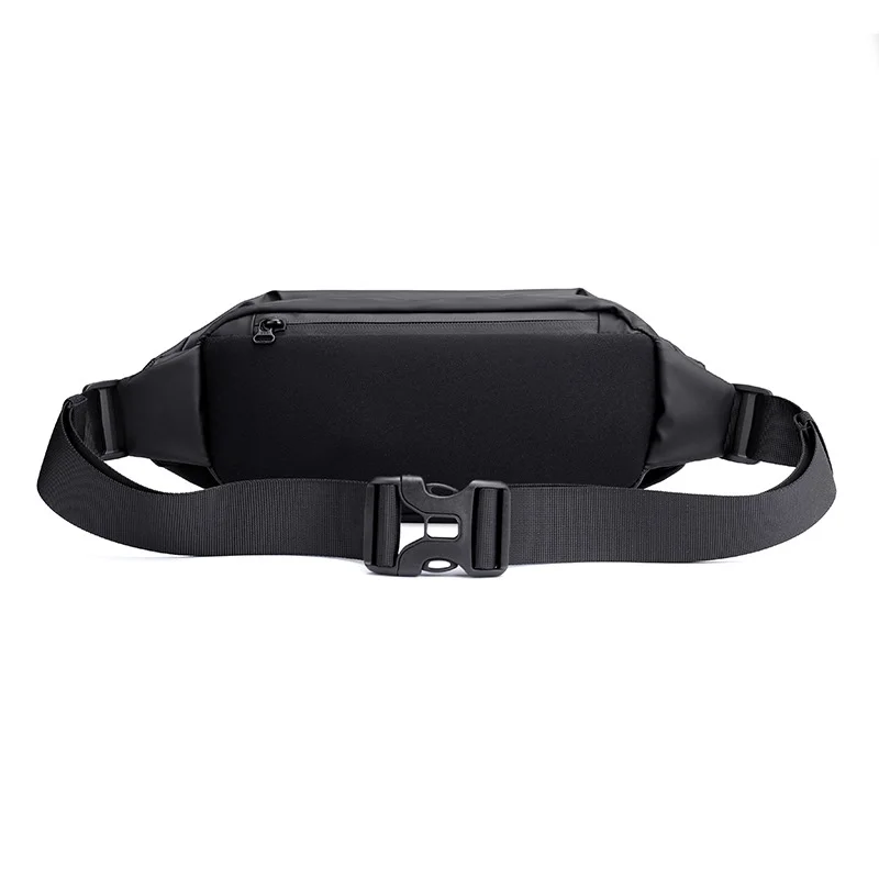 Guangzhou Fuliya Industry Co.,Ltd C-81055 Outdoor casual waist bag, water-resistant, large capacity, side pocket, separate bottle pocket, adjustable strap, and retaining strap.Wear as waist, chest, or crossbody bag for outdoor, sports, and daily use.