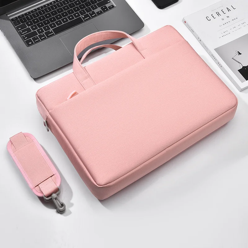 Guangzhou Fuliya Industry Co.,Ltd C-81058 Laptop bag, water-resistant, air cushion shockproof, large capacity, comfortable handle, dual zipper, detachable strap, and luggage strap - hand or shoulder carry for commuting, business, and travel.