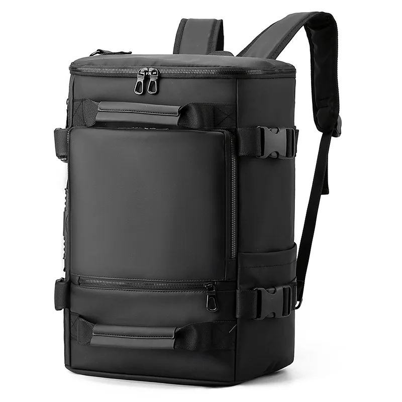 Guangzhou Fuliya Industry Co.,Ltd C-81062 Men's multi-functional backpack, large capacity, laptop compartment, dual zipper, hidden straps, and detachable strap - backpack, shoulder bag, crossbody bag, or tote for business, commuting, and travel.