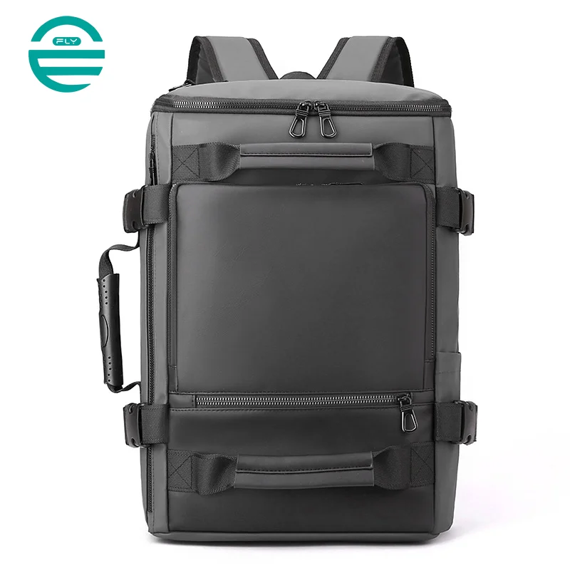 Guangzhou Fuliya Industry Co.,Ltd C-81062 Men's multi-functional backpack, large capacity, laptop compartment, dual zipper, hidden straps, and detachable strap - backpack, shoulder bag, crossbody bag, or tote for business, commuting, and travel.