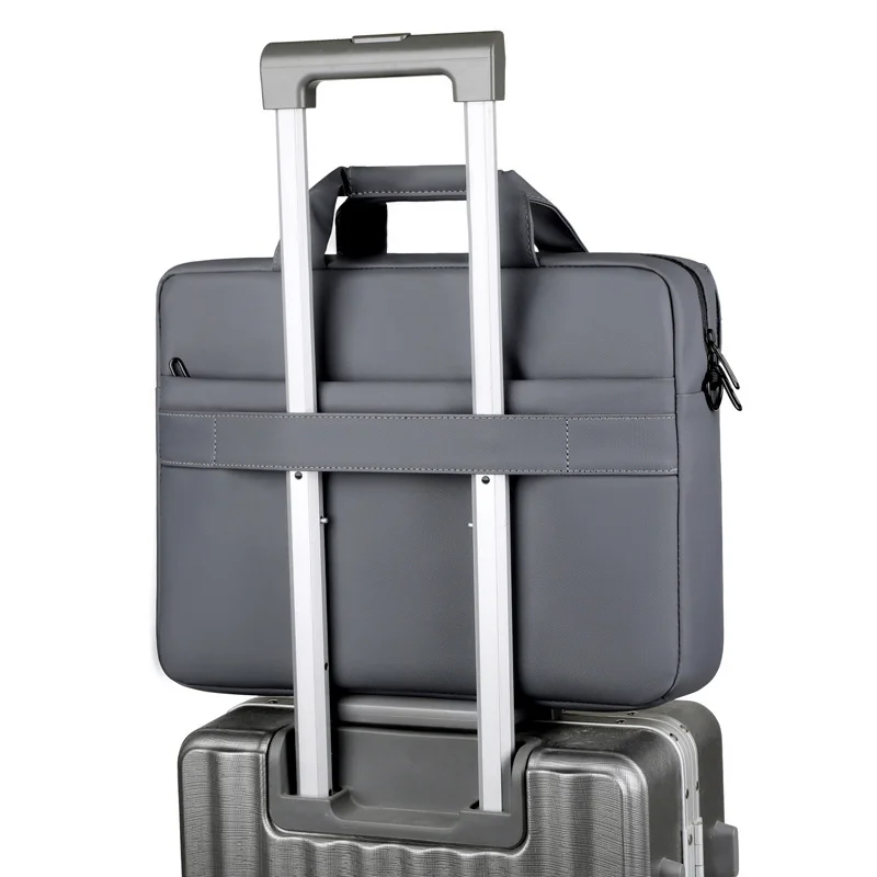 Guangzhou Fuliya Industry Co.,Ltd C-81064 Business laptop briefcase, water-resistant, large capacity, laptop compartment, detachable strap, non-slip shoulder pad, and luggage strap - hand or shoulder carry for office, commuting, and business trips.