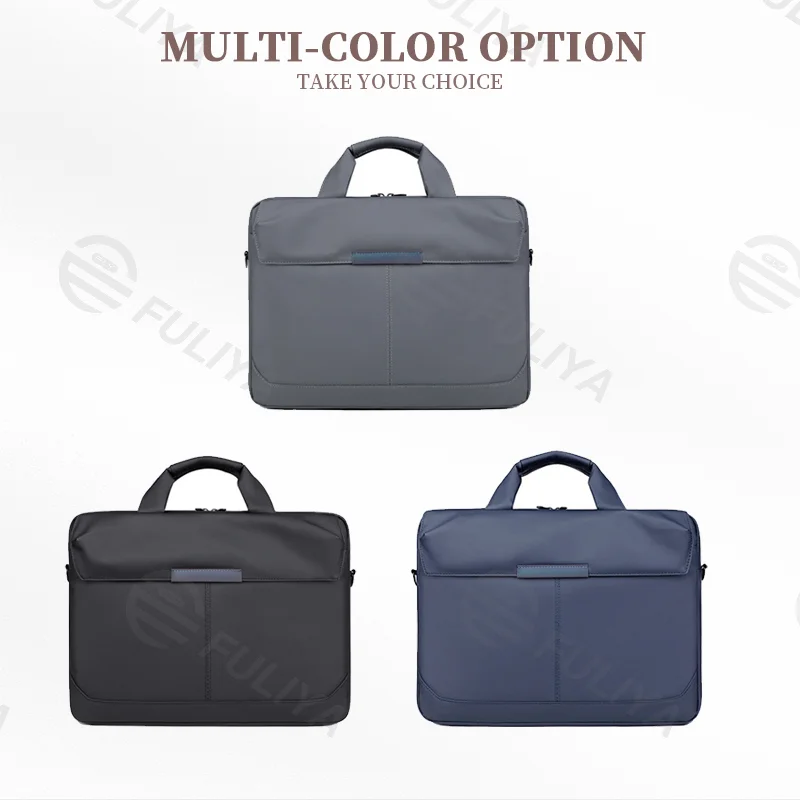 Guangzhou Fuliya Industry Co.,Ltd C-81064 Business laptop briefcase, water-resistant, large capacity, laptop compartment, detachable strap, non-slip shoulder pad, and luggage strap - hand or shoulder carry for office, commuting, and business trips.