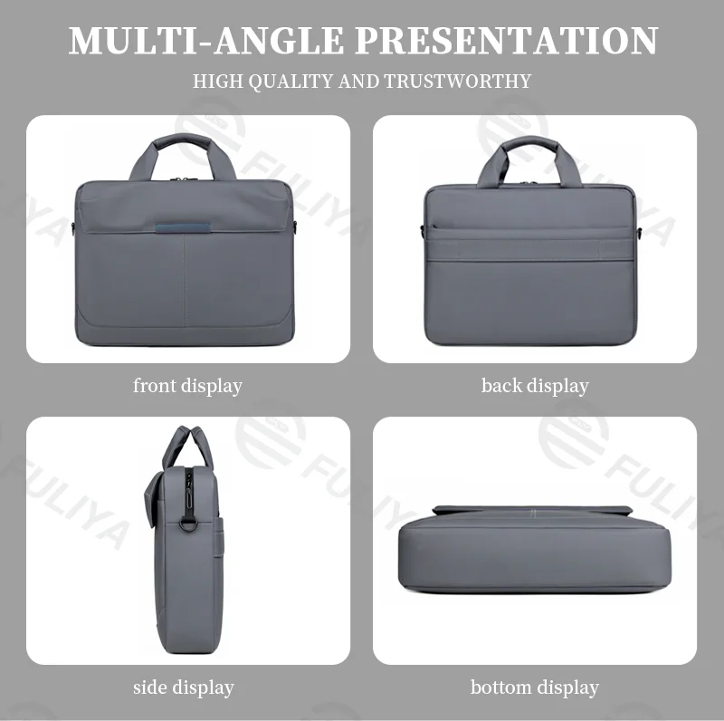Guangzhou Fuliya Industry Co.,Ltd C-81064 Business laptop briefcase, water-resistant, large capacity, laptop compartment, detachable strap, non-slip shoulder pad, and luggage strap - hand or shoulder carry for office, commuting, and business trips.