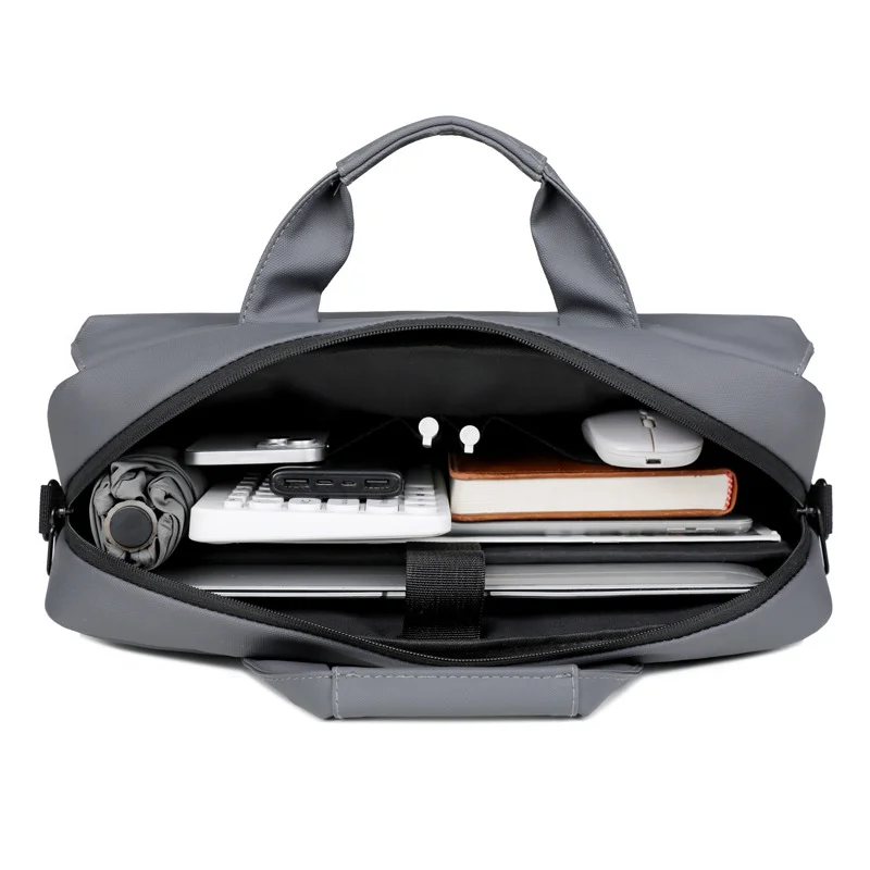 Guangzhou Fuliya Industry Co.,Ltd C-81064 Business laptop briefcase, water-resistant, large capacity, laptop compartment, detachable strap, non-slip shoulder pad, and luggage strap - hand or shoulder carry for office, commuting, and business trips.