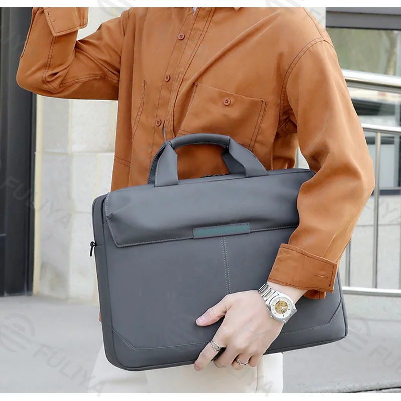 Guangzhou Fuliya Industry Co.,Ltd C-81064 Business laptop briefcase, water-resistant, large capacity, laptop compartment, detachable strap, non-slip shoulder pad, and luggage strap - hand or shoulder carry for office, commuting, and business trips.