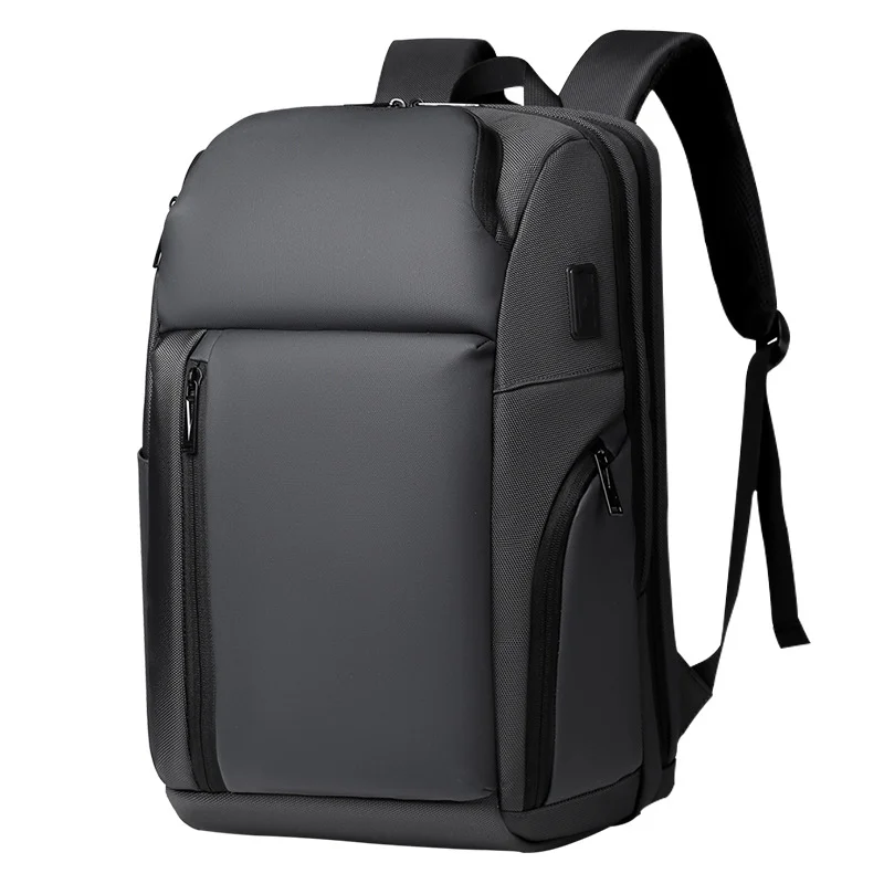 Guangzhou Fuliya Industry Co.,Ltd C-81066 Stylish large-capacity backpack, water-resistant, multi-layer storage, laptop compartment, USB port, dual zipper, comfortable handle, reinforced straps, and luggage strap - for commuting, travel, and school.