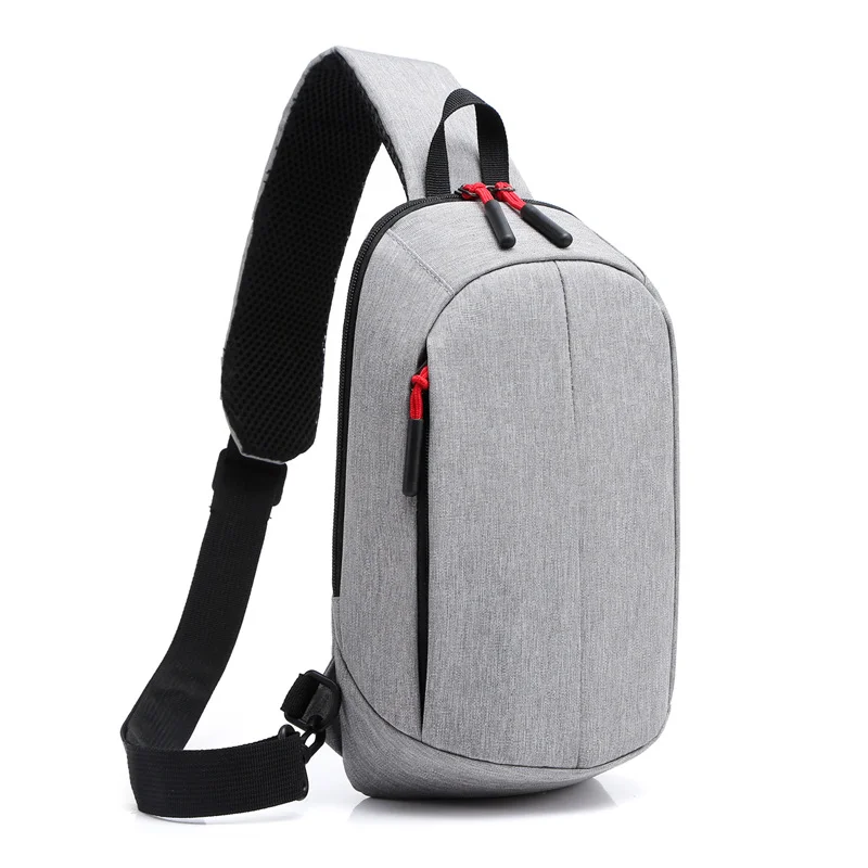 Guangzhou Fuliya Industry Co.,Ltd C-81068 Casual sports chest bag, water-resistant, large capacity, dual zipper, detachable strap, and left/right shoulder alternate carry - crossbody or chest carry for outdoor, cycling, and daily use.