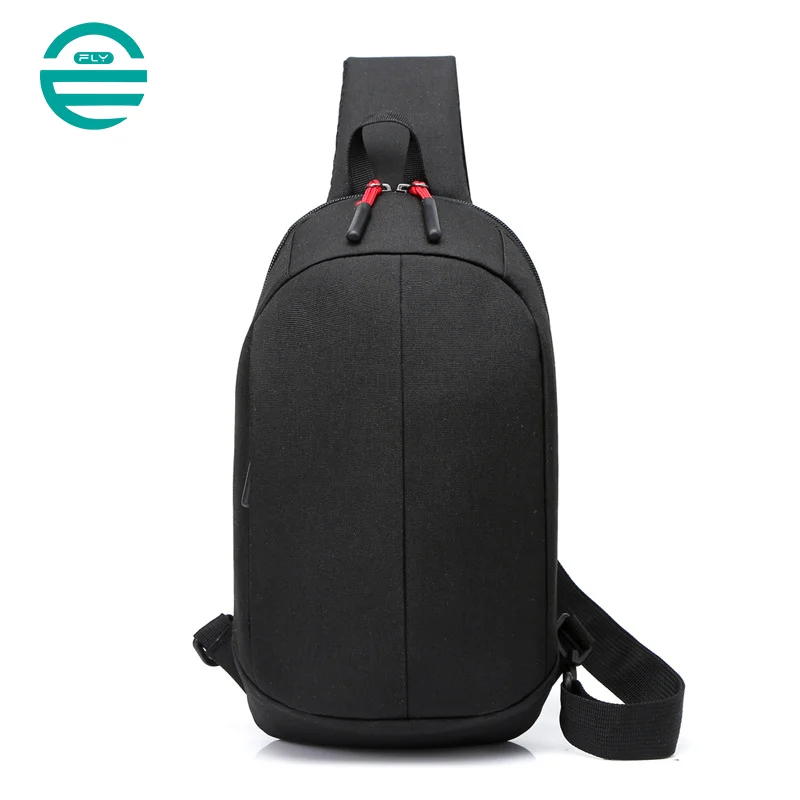 Guangzhou Fuliya Industry Co.,Ltd C-81068 Casual sports chest bag, water-resistant, large capacity, dual zipper, detachable strap, and left/right shoulder alternate carry - crossbody or chest carry for outdoor, cycling, and daily use.