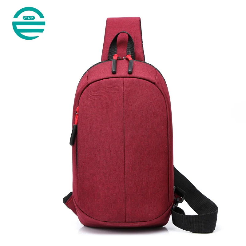 Guangzhou Fuliya Industry Co.,Ltd C-81068 Casual sports chest bag, water-resistant, large capacity, dual zipper, detachable strap, and left/right shoulder alternate carry - crossbody or chest carry for outdoor, cycling, and daily use.