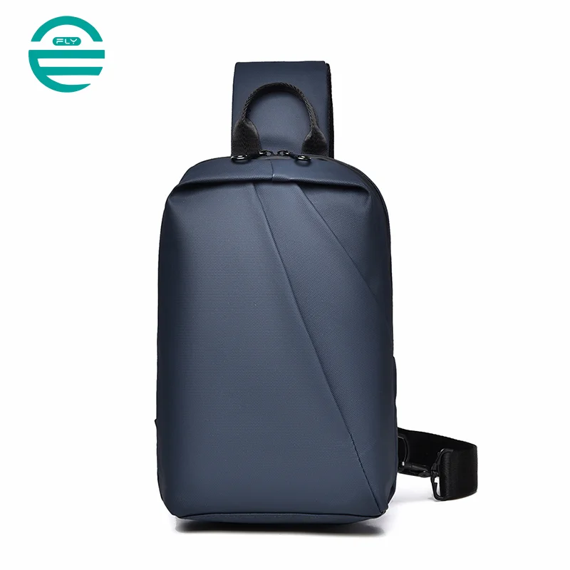 Guangzhou Fuliya Industry Co.,Ltd C-81069 Men's waterproof crossbody chest bag, large capacity, dual zipper, detachable strap, and double D-ring buckle - left/right shoulder alternate carry for outdoor, commuting, and daily use.