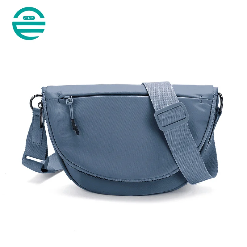 Guangzhou Fuliya Industry Co.,Ltd C-81072 Outdoor casual crossbody bag, water-resistant and wear-resistant, large capacity with pockets, metal hardware, dual zipper, sturdy strap, and foldable storage design - for sports, yoga, and daily use.
