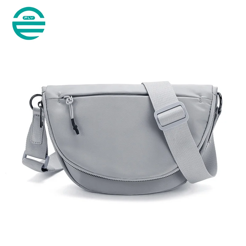 Guangzhou Fuliya Industry Co.,Ltd C-81072 Outdoor casual crossbody bag, water-resistant and wear-resistant, large capacity with pockets, metal hardware, dual zipper, sturdy strap, and foldable storage design - for sports, yoga, and daily use.