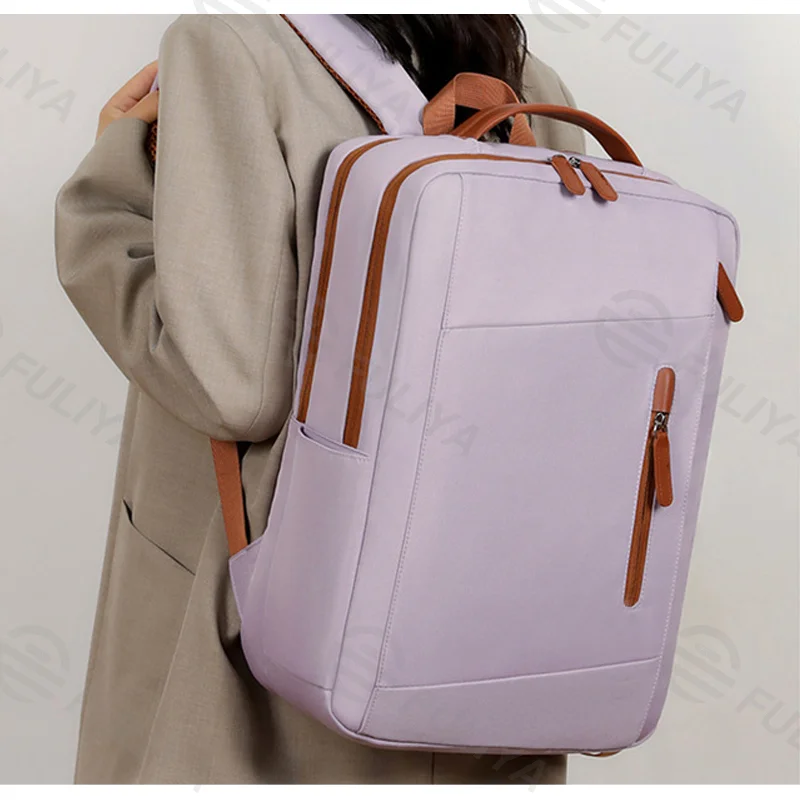 Guangzhou Fuliya Industry Co.,Ltd C-81076 Business commuter backpack, water-resistant, large capacity, laptop compartment, USB port, comfortable handle, and luggage strap - backpack or hand carry for business trips, commuting, and travel.
