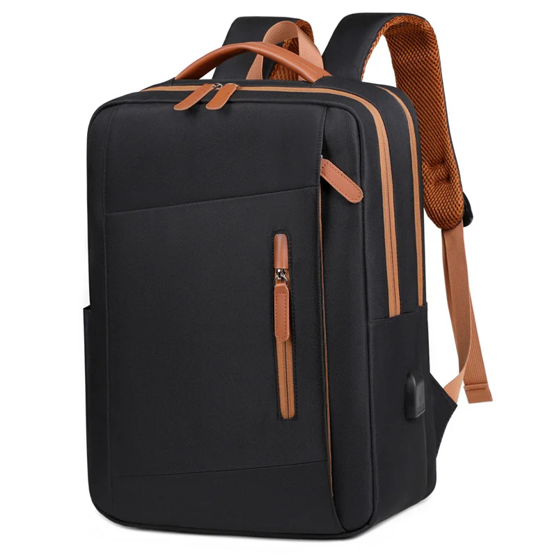 Guangzhou Fuliya Industry Co.,Ltd C-81076 Business commuter backpack, water-resistant, large capacity, laptop compartment, USB port, comfortable handle, and luggage strap - backpack or hand carry for business trips, commuting, and travel.