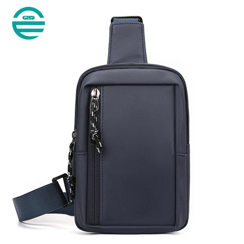 Guangzhou Fuliya Industry Co.,Ltd C-81079 Men's mini chest bag, water-repellent, lightweight and slim, wide-opening main compartment with inner and front pockets for phone and small items - crossbody or chest carry for commuting and daily use.