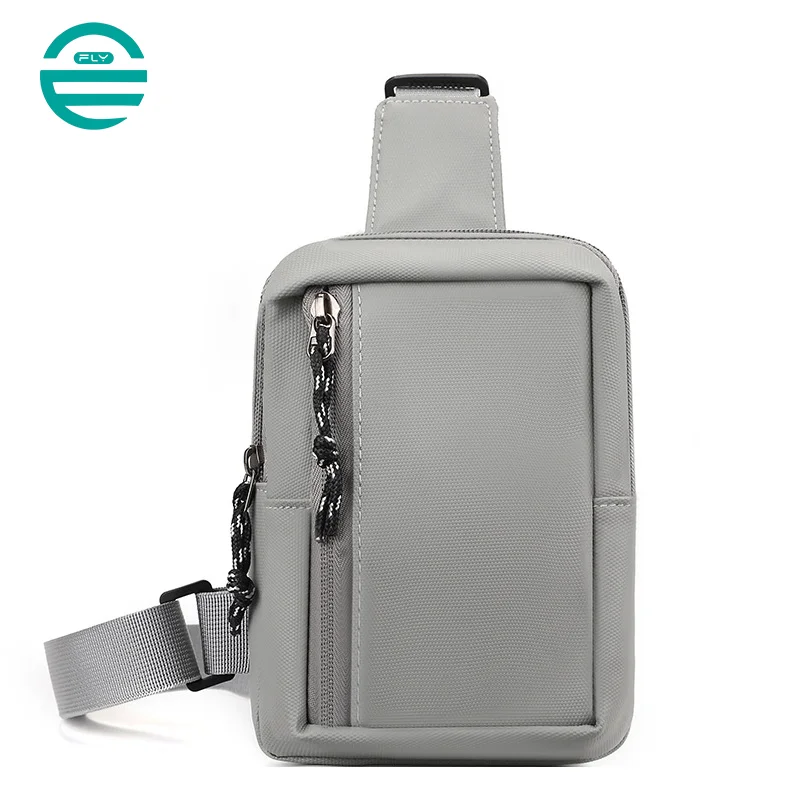 Guangzhou Fuliya Industry Co.,Ltd C-81079 Men's mini chest bag, water-repellent, lightweight and slim, wide-opening main compartment with inner and front pockets for phone and small items - crossbody or chest carry for commuting and daily use.