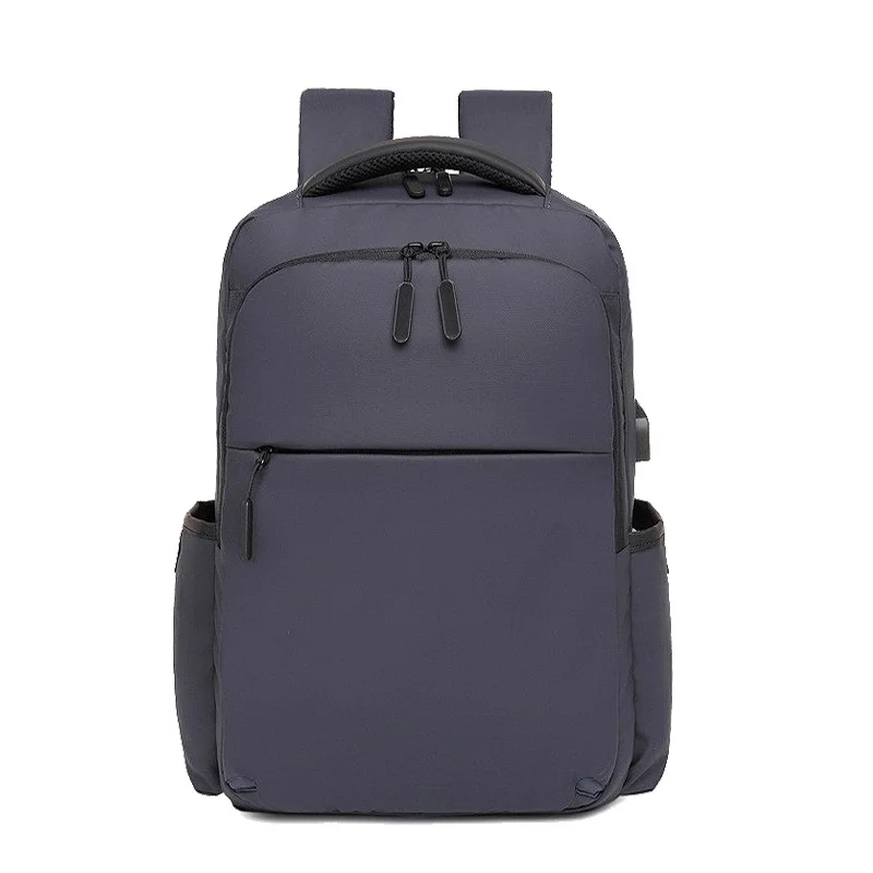 Guangzhou Fuliya Industry Co.,Ltd C-81080 PU leather laptop backpack, water-repellent, large capacity, fits 16-inch laptop, USB port, adjustable strap, breathable back and shoulder, and luggage strap - for business, commuting, and travel.
