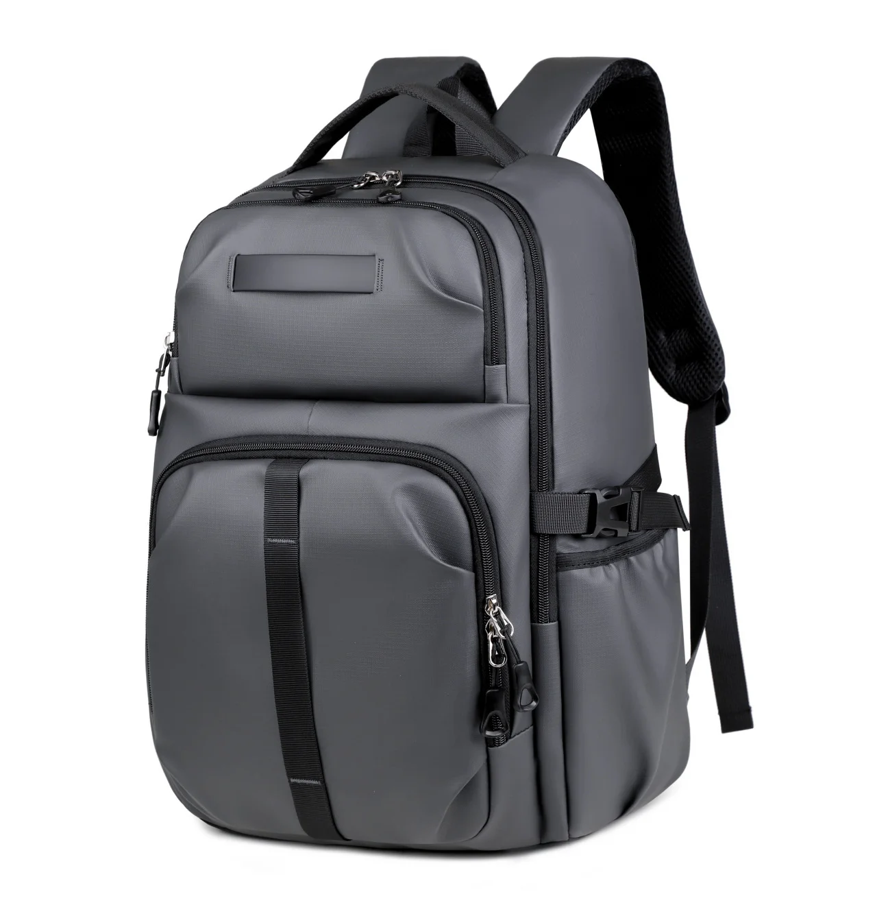 Guangzhou Fuliya Industry Co.,Ltd C-81085 Business travel laptop backpack, water-resistant, large capacity, fits 15.6" laptop, laptop compartment, ventilated back, and luggage strap - for business trips, commuting, and school.
