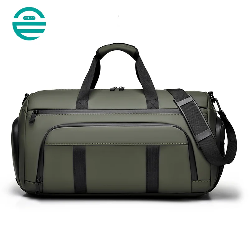 Guangzhou Fuliya Industry Co.,Ltd C-81086 Sports travel gym bag, water-resistant, large capacity, shoe compartment, wet/dry pocket, adjustable strap, and luggage strap - hand, shoulder, or crossbody carry for gym, business trips, and travel.