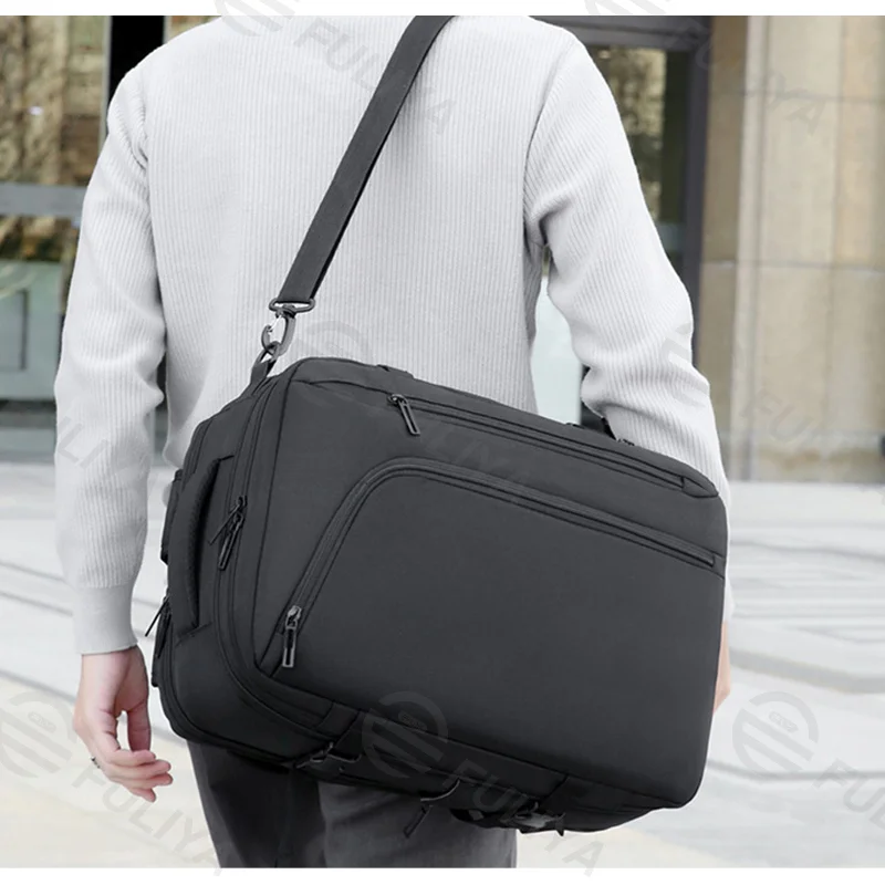 Guangzhou Fuliya Industry Co.,Ltd C-81087 Vacuum compression travel backpack, water-resistant, large capacity, laptop compartment, shoe compartment, wet/dry pocket, USB port, and breathable back panel - for business trips and travel.