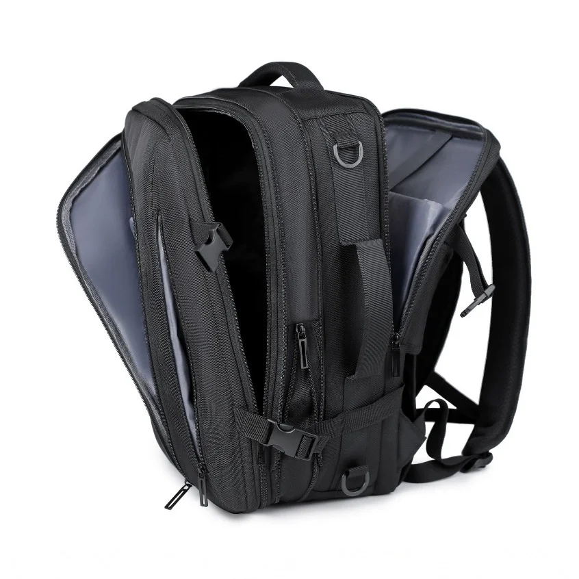 Guangzhou Fuliya Industry Co.,Ltd C-81087 Vacuum compression travel backpack, water-resistant, large capacity, laptop compartment, shoe compartment, wet/dry pocket, USB port, and breathable back panel - for business trips and travel.