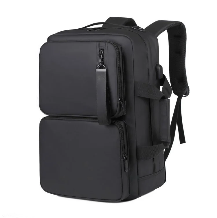 Guangzhou Fuliya Industry Co.,Ltd C-81089 Casual commuter laptop backpack, water-repellent, large capacity, laptop compartment, USB port, hidden straps, and Velcro handle - for business, commuting, and travel.