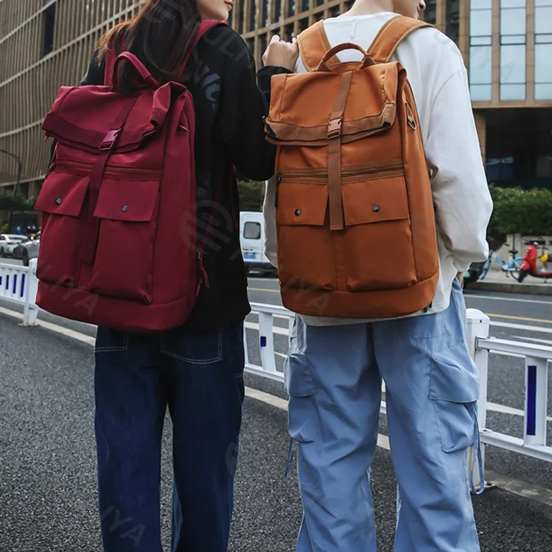 Guangzhou Fuliya Industry Co.,Ltd C-81093 Large-capacity rolltop backpack, water-resistant, multi-layer storage, laptop sleeve, multi-functional pockets, dual zipper, clip, and comfortable handle - for students, commuting, and travel.