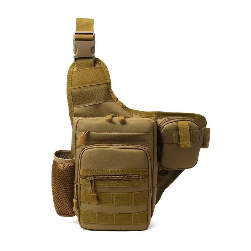 Guangzhou Fuliya Industry Co.,Ltd C-81094 Multi-functional tactical shoulder bag, water-repellent material, lightweight and wear-resistant, multi-layer storage, breathable back pad - shoulder or crossbody carry for outdoor, cycling, and travel.