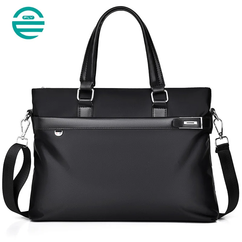 Guangzhou Fuliya Industry Co.,Ltd C-81097 Men's business briefcase, wear-resistant and water-repellent, large capacity, fits 14" laptop and A4 files, leather handle and shoulder strap - for business trips, office, and casual use.