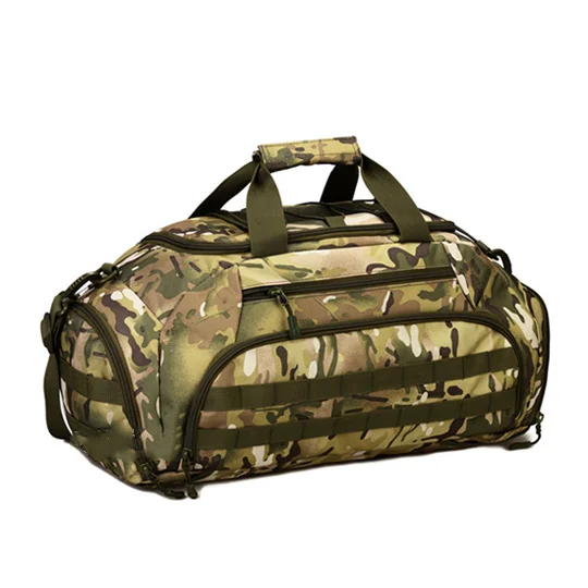 Guangzhou Fuliya Industry Co.,Ltd C-81098 35L multi-functional tactical travel bag, water-resistant, large main compartment, hidden backpack straps, and top elastic cord - backpack, crossbody, or hand carry for short trips, fitness, and outdoor.