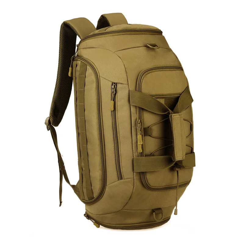 Guangzhou Fuliya Industry Co.,Ltd C-81098 35L multi-functional tactical travel bag, water-resistant, large main compartment, hidden backpack straps, and top elastic cord - backpack, crossbody, or hand carry for short trips, fitness, and outdoor.