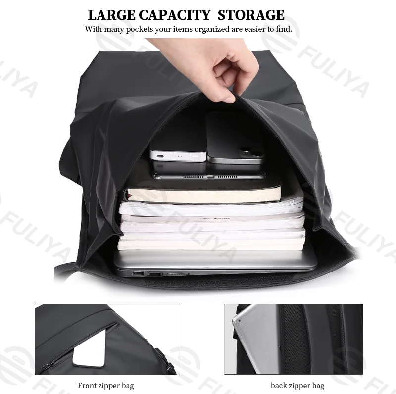 Guangzhou Fuliya Industry Co.,Ltd C-81099 Premium business commuter backpack, water-repellent and scratch-resistant, large capacity, laptop sleeve, card pockets, and rear iPad zipper pocket - for commuting, business trips, and school.